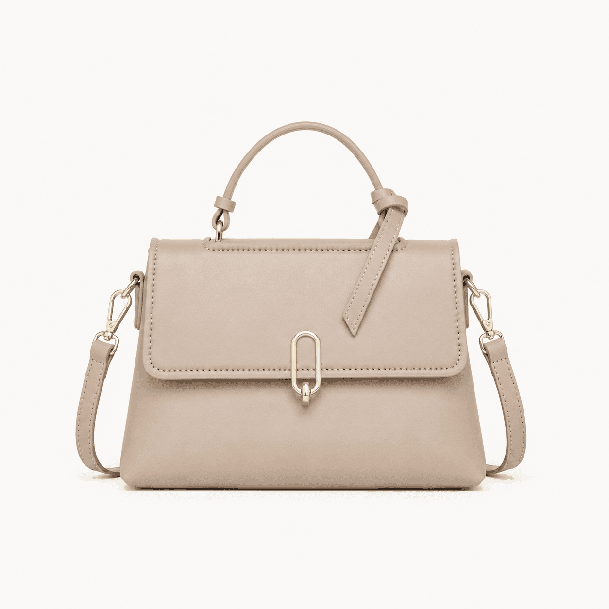 Knotted Handle Mini Satchel – Beige